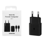 CARICABATTERIE SAMSUNG RETE EP-T1510XBEGEU FAST CHARGE 15W + CAVO TYPE-C IN BLISTER NERO