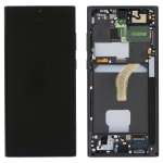 DISPLAY LCD ORIGINALE Samsung S908 Galaxy S22 Ultra NERO vetrino touch vetro schermo