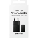 CARICABATTERIE SAMSUNG RETE EP-T1510NBEGEU FAST CHARGE 15W TYPE-C  IN BLISTER NERO