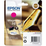 EPSON 16 ink cartridge magenta standard capacity 3.1ml 165 pages 1-pack blister without alarm - C13T16234012