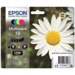EPSON 18 Multipack Inkjet Black+Tricolor Standard Capacity 15.1ml 4 PZ - C13T18064012