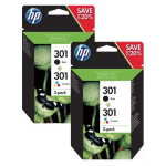 HP 301 Combo 2-Pack Ink Jet Cartridge Standard Capacity (Black+Color) - N9J72AE