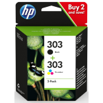HP 303 Original Nero, Ciano, Magenta, Giallo Multipack - 3YM92AE