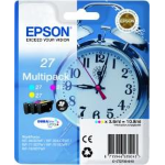 EPSON 27 ink cartridge cyan, magenta and yellow standard capacity 3x3.6ml 3x350 pages combopack blister without alarm - DURABrite - C13T27054012