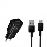 Caricabatterie Fast Charge ORIGINALE Samsung EP-TA200 + Cavo dati Type-C Tipo -C BLACK NERO