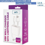 Caricatore Setty a muro USB 2.4A + Cavo Lightning - 00430729