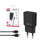 Caricatore XO a muro L92C 2,4A 2 USB + 1 Cavo Type C - 00430696