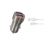 Caricatore XO per auto CC48 2 USB 2.4A + Cavo Type-C - 00430821