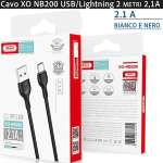 Cavo XO NB200 USB/Lightning 2 mt. 2,1A Nero - 00430288