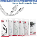 Cavo XO NB212 USB/Type C 1 mt. 2,1A Bianco - 00430299