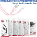 Cavo XO NB212 USB/Type C 1 mt. 2,1A Rosa - 00430298