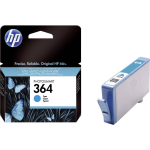 HP 364 original ink cartridge cyan standard capacity 3ml 300 pages 1-pack with Vivera ink - CB318EE