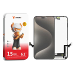 DISPLAY LCD IMISU INCELL PER APPLE IPHONE 15 PRO TOUCH SCREEN VETRO SCHERMO FRAME NERO (IC Intercambiabile)
