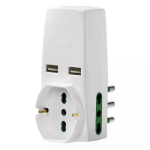 ADATTATORE S11+2P11+P30+2USB BIANCO