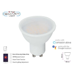 V-TAC SMART VT-5015 LAMPADINA LED WI-FI GU10 FARETTO 4,5W TRICOLOR DIMMERABILE 110° - SKU 8436