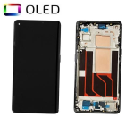 DISPLAY LCD OLED PER OPPO RENO 6 PRO 5G CPH2249 (MEDIATEK) TOUCH SCREEN SCHERMO VETRO CON FRAME NERO (FULL SIZE)