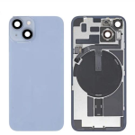 BACK COVER + PIASTRA METALLICA + VETRO CAMERA + ANTENNA NFC PER APPLE IPHONE 14 PLUS SCOCCA VETRO COPRIBATTERIA POSTERIORE BLUE BLU