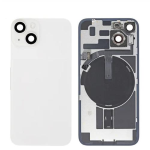 BACK COVER + PIASTRA METALLICA + VETRO CAMERA + ANTENNA NFC PER APPLE IPHONE 14 SCOCCA VETRO COPRIBATTERIA POSTERIORE BIANCO WHITE