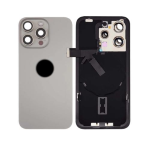 BACK COVER + PIASTRA METALLICA + VETRO CAMERA + ANTENNA NFC PER APPLE IPHONE 15 PRO MAX SCOCCA VETRO COPRIBATTERIA POSTERIORE NATURAL TITANIUM NATURALE