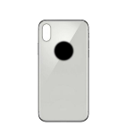 BACK COVER + ADESIVO FORO LARGO APPLE IPHONE X SCOCCA COPRIBATTERIA POSTERIORE SILVER BIANCO