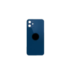 BACK COVER + ADESIVO FORO LARGO PER APPLE IPHONE 12 MINI SCOCCA COPRIBATTERIA POSTERIORE BLUE BLU