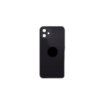 BACK COVER + ADESIVO FORO LARGO PER APPLE IPHONE 12 MINI SCOCCA COPRIBATTERIA POSTERIORE NERO BLACK