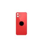 BACK COVER + ADESIVO FORO LARGO PER APPLE IPHONE 12 MINI SCOCCA COPRIBATTERIA POSTERIORE RED ROSSO