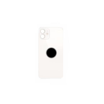 BACK COVER + ADESIVO FORO LARGO PER APPLE IPHONE 12 MINI SCOCCA COPRIBATTERIA POSTERIORE WHITE BIANCO