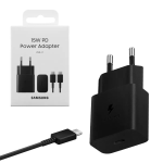 SAMSUNG CARICATORE CARICABATTERIA 25W EP-T2510XBE FC USB-C + CAVO1M BLACK