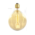 LAMPADINA LED, E27, GLOBO G125, VETRO AMBRATO, 4W, 150 LM, COLORE CALDO 2700K, FILAMENTO FORCHETTA, CLASSE A+, DIMMERABILE