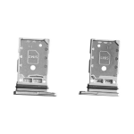 CARRELLO PORTA LETTORE SIM CARD READER PER SAMSUNG S21 FE G990 SILVER ARGENTO BIANCO WHITE