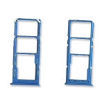 CARRELLO PORTA LETTORE DUAL SIM MICRO SD CARD READER SAMSUNG PER A125 A12 / A127 A12 NACHO BLU AZZURRO CELESTE BLUE