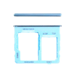 CARRELLO PORTA LETTORE DUAL SIM MICRO SD CARD READER PER SAMSUNG A32 5G A326B BLU BLUE AZZURRO CELESTE