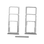 CARRELLO PORTA LETTORE DUAL SIM MICRO SD CARD READER PER SAMSUNG A70 A705F BIANCO SILVER WHITE ARGENTO