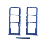 CARRELLO PORTA LETTORE DUAL SIM MICRO SD CARD READER PER SAMSUNG A70 A705F BLU BLUE AZZURRO CELESTE
