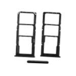 CARRELLO PORTA LETTORE DUAL SIM MICRO SD CARD READER PER SAMSUNG A70 A705F NERO BLACK