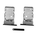 CARRELLO PORTA LETTORE DUAL SIM MICRO SD CARD READER PER SAMSUNG G996B S21 PLUS NERO BLACK