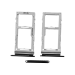 CARRELLO PORTA LETTORE DUAL SIM MICRO SD CARD READER SAMSUNG PER G980F G981B S20 NERO BLACK
