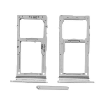 CARRELLO PORTA LETTORE DUAL SIM MICRO SD CARD READER SAMSUNG PER G985F G988B S20 PLUS / ULTRA ARGENTO BIANCO SILVER WHITE
