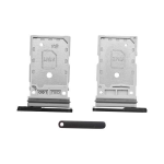 CARRELLO PORTA LETTORE DUAL SIM MICRO SD CARD READER SAMSUNG PER G990B S21 FE NERO BLACK