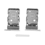 CARRELLO PORTA LETTORE DUAL SIM MICRO SD CARD READER SAMSUNG PER G991B S21 BIANCO WHITE SILVER ARGENTO