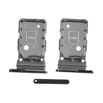 CARRELLO PORTA LETTORE DUAL SIM MICRO SD CARD READER SAMSUNG PER G991B S21 NERO GRIGIO GRAY SILVER ARGENTO