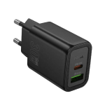 HOCO N63 - CARICABATTERIE DA RETE 30W - 1*USB TYPE-C E 1*USB-A - NERO