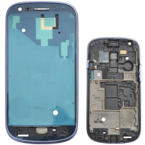 TELAIO CENTRALE per Samsung i8190 Galaxy S3 mini blu CORNICE MIDDLE FRAME metal plate