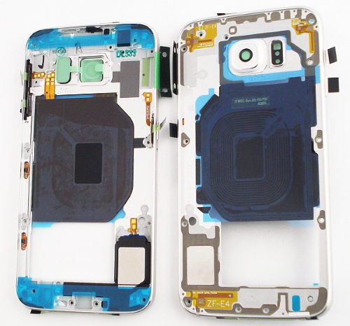 CORNICE TELAIO CENTRALE per Samsung G920 G920F Galaxy S6 middle plate FRAME BIANCO TASTI