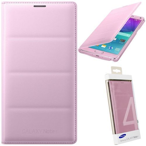 CUSTODIA Flip Case originale Samsung EF-WN910BPE per N910 Galaxy Note 4 Rosa Pink
