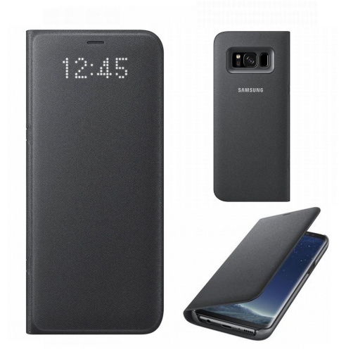 CUSTODIA LED VIEW COVER Originale Samsung EF-NG955PBE Per Galaxy S8+ Plus G955F Cover Pelle Nera
