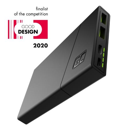 POWER BANK 10000MAH CON FAST CHARGE, ULTRA CHARGE E USB-C POWER DELIVERY 18W GREEN CELL PBGC02