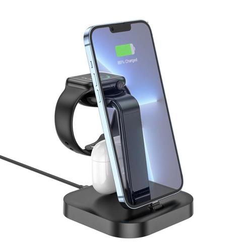 HOCO - STAZIONE DI RICARICA GRACEFUL (CW43) - PER IPHONE, APPLE WATCH, AIRPODS - NERO