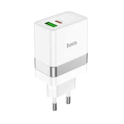 HOCO - CARICABATTERIA DA RETE TYPE C + USB QC3.0 POWER DELIVERY 30W STARTER N21 BIANCO